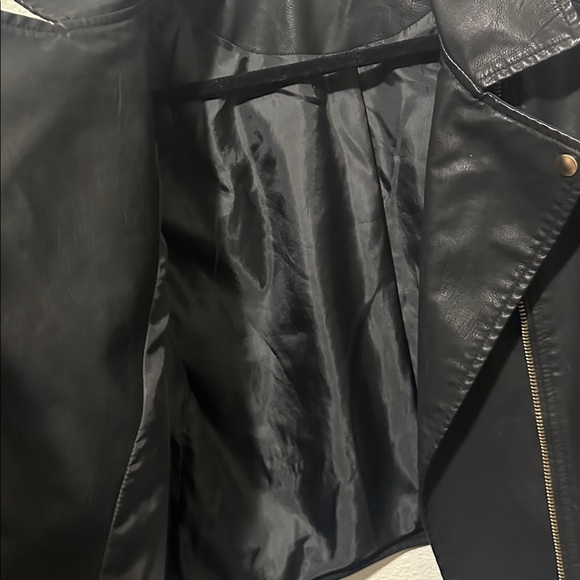 Black Tape Faux Leather Jacket - Picture 7 of 9